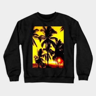 Golden Palm Tree Sunset Crewneck Sweatshirt